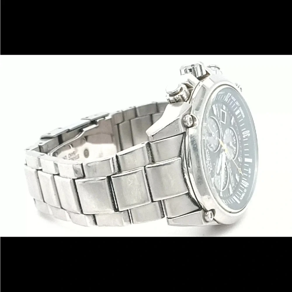 Citizen World Chronograph A-T Mens Chronograph Multi-Function Atomic Time Silver